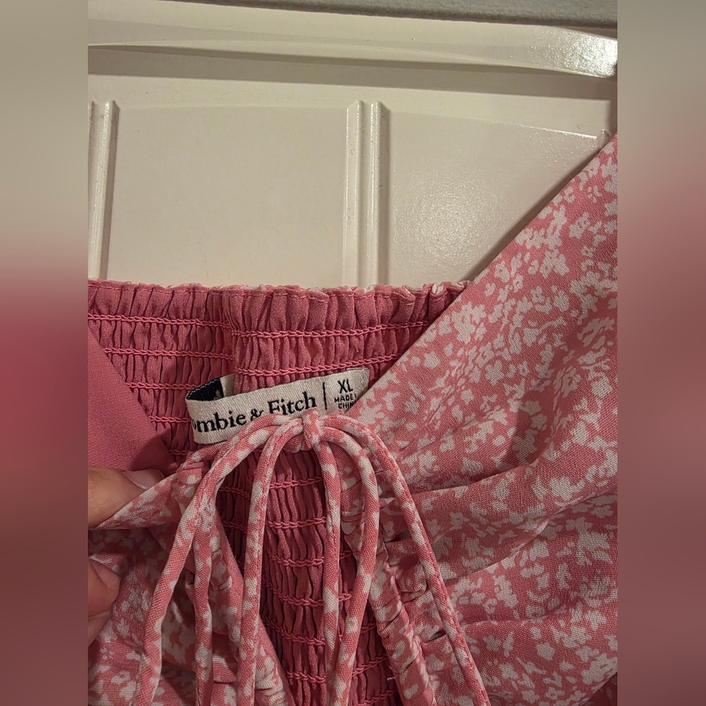 Abercrombie & Fitch Peasant Sleeve Smock Top Ditsy Floral Print A&F XL - Picture 5 of 12